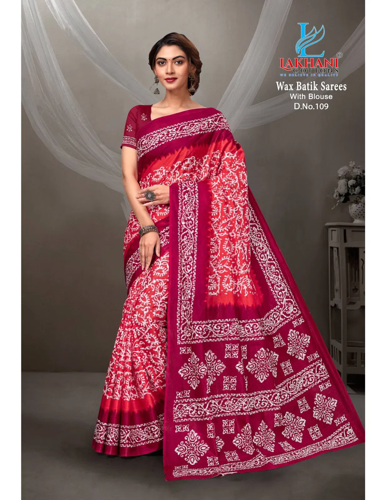 Wax Batik Vol 01 By Lakhani Heavy Cotton Printed Sarees Wholesalers In Delhi
